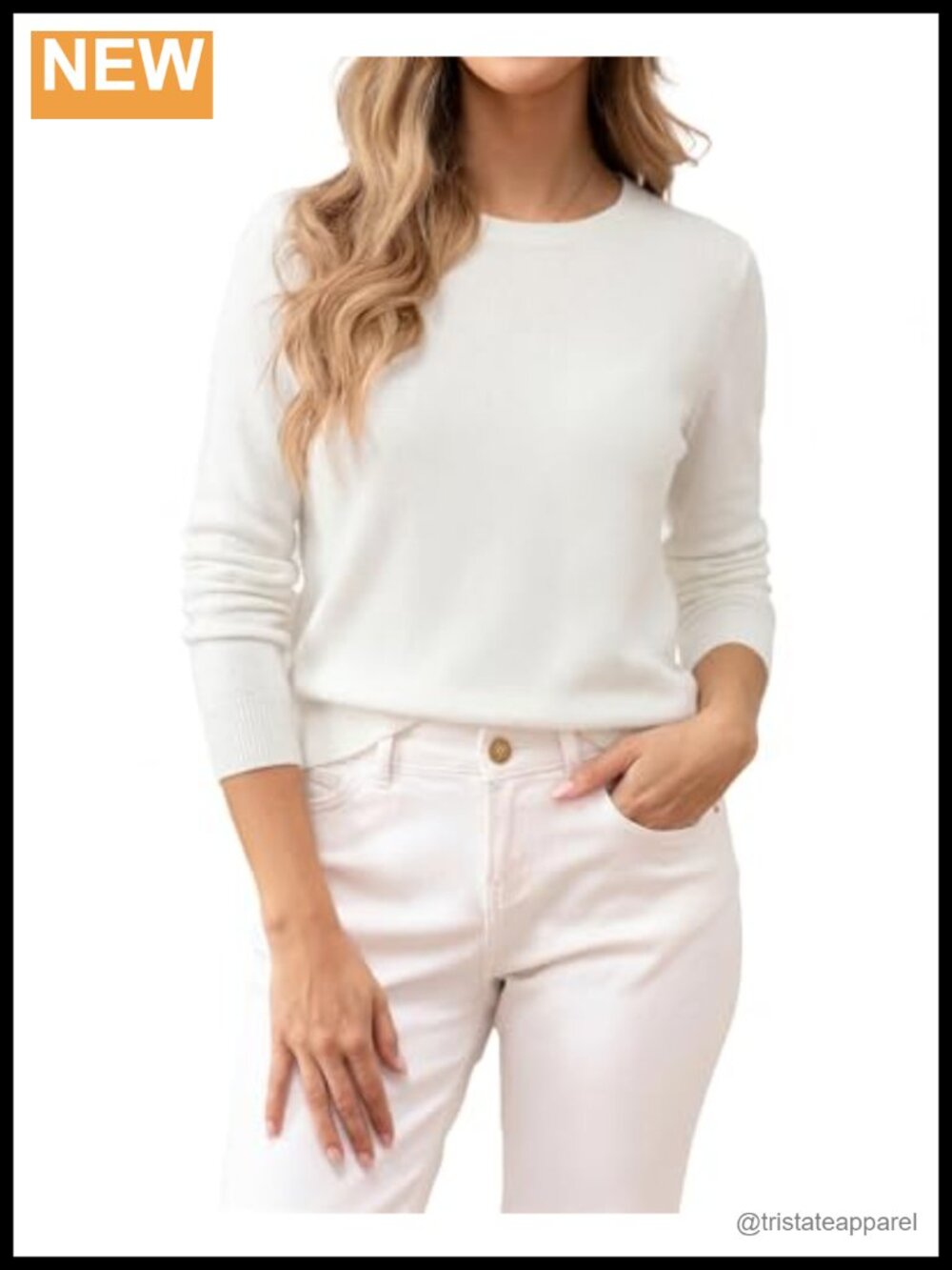 Women's 100% Cotton Long Sleeve Lightweight Knit Crewneck Pullover Sweater